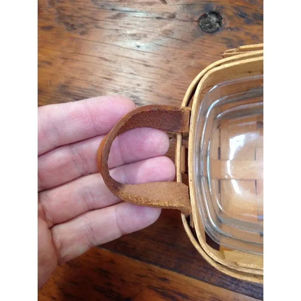 Vintage Longaberger Dresden Ohio Handwoven Plant Basket Plastic Protector 11.5